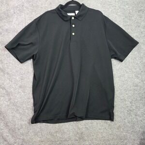 Cubavera Mens Polo Shirt Black Textured Short Sleeve Size 2XL TTG READ
